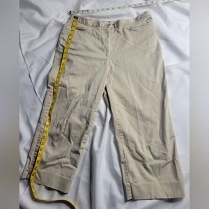 Jones New York Womens Cropped Capri Pants Size 14 Beige Khaki Stretch Sport.Ch